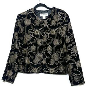 Norton McNaughton Evening Wear Dinner Jacket Size10 Black and Gold Button Up
